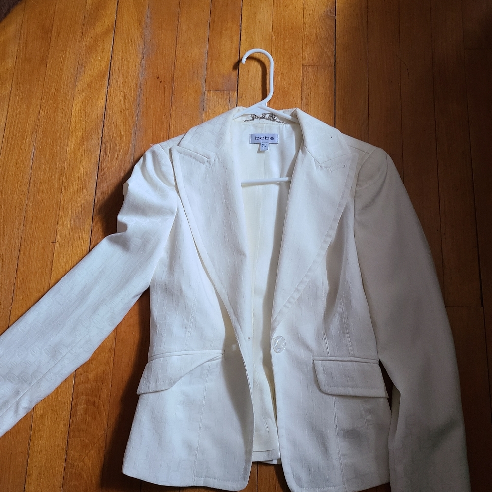 White Bebe Blazer